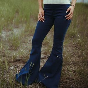 Teal bell bottom jeans